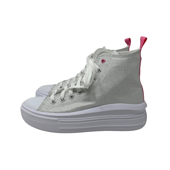 Converse Chuck Taylor Move Platform Shoes Women Kids Canvas Silver Pink A06332C - Picture 6 of 8